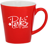 Ceramic Mugs: 12oz Red Latte Coffee Mugs